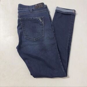 Silver Jean Suki High Super Skinny Wom 33x31 Blue Dark Wash Selvedge Fluid Denim